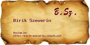 Birik Szeverin névjegykártya